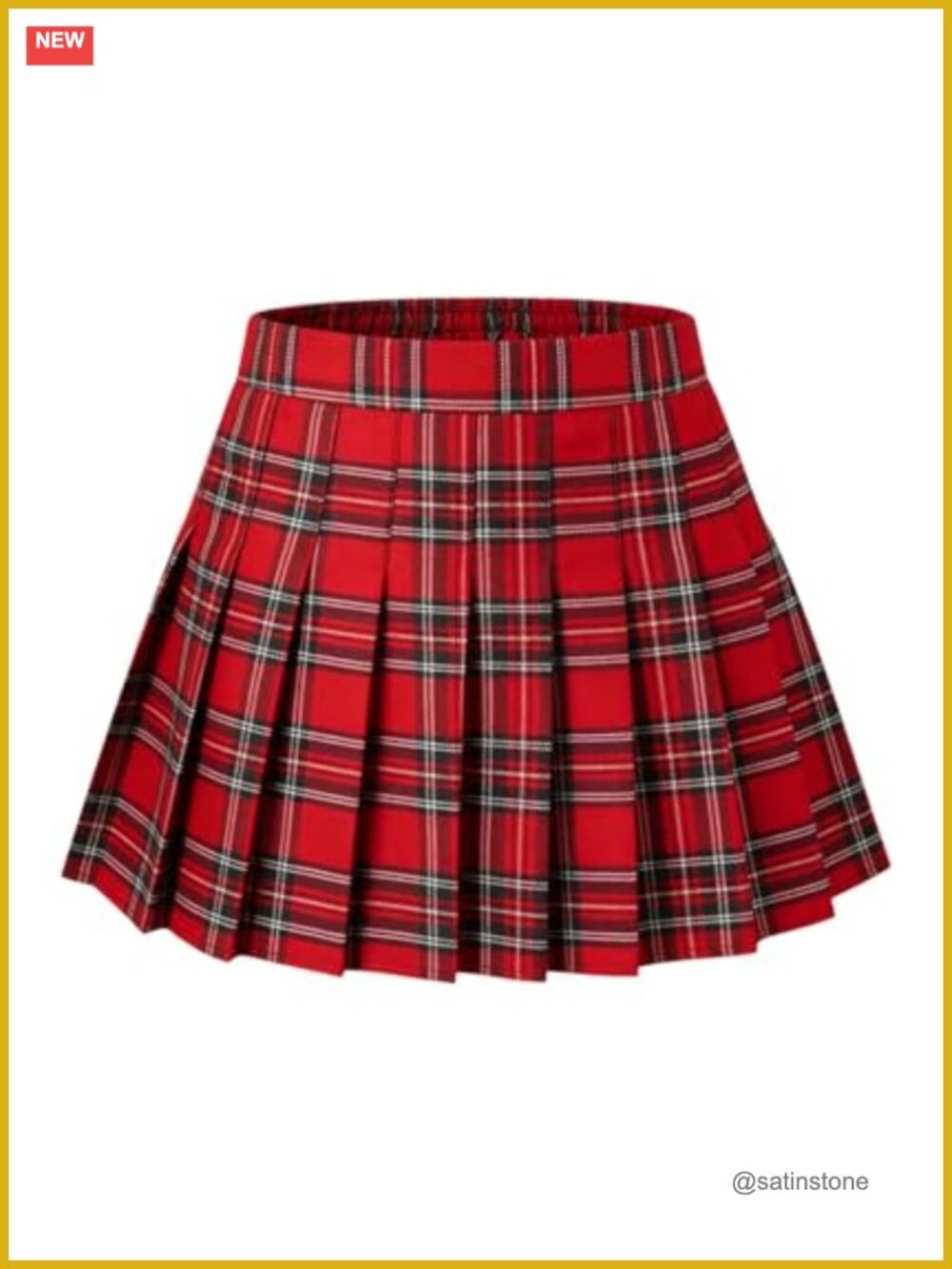 Pleated Skirt with Built-in Shorts High Waisted A-Line Skort